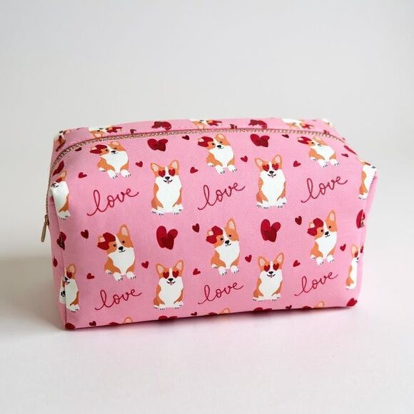 Corgi Love Cosmetic Bag – Whimsical Charm for Dog Enthusiasts! - Picture 1 of 7